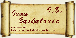 Ivan Baškalović vizit kartica